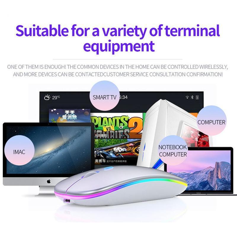2.4GHz Wireless Optical Mouse with Rechargeable Battery and RGB Lighting