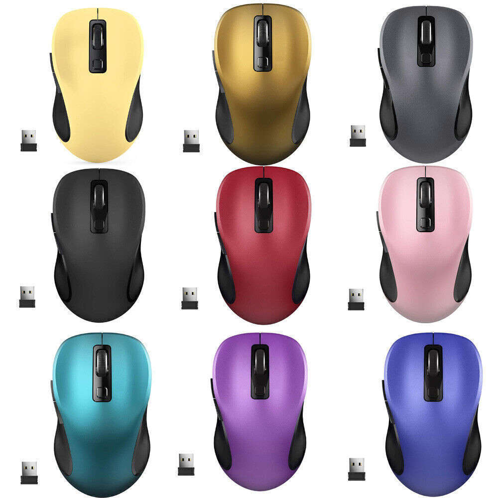 Wireless 2.4GHz Ergonomic Optical Mouse with Adjustable DPI
