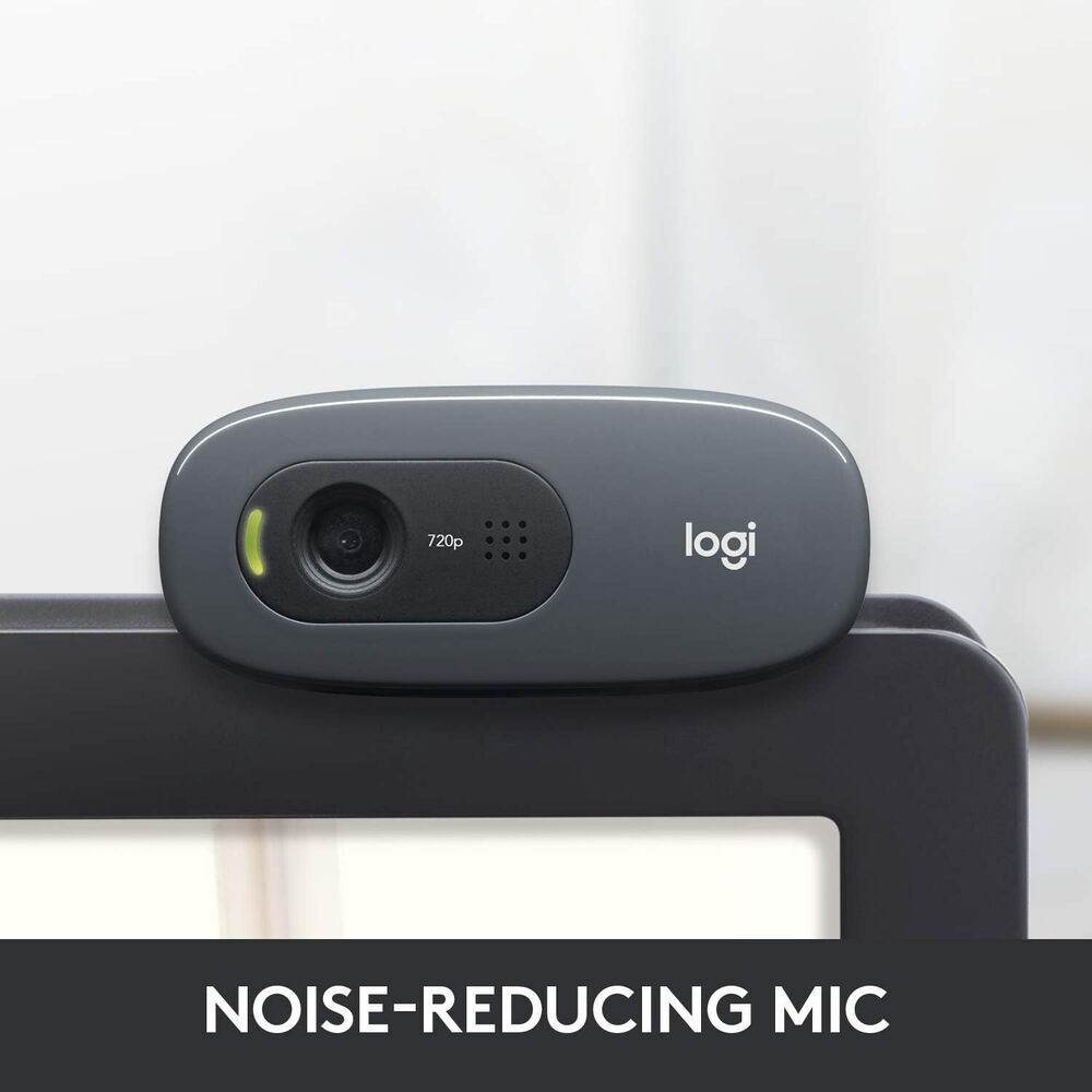 Logitech C270 HD Webcam with Built-in Mic for Clear Video Calls