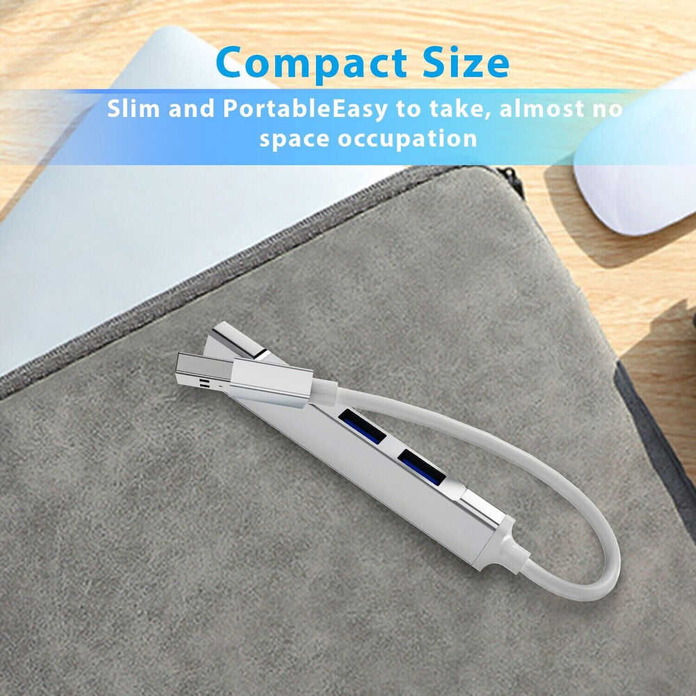 USB 3.0 4-Port Hub Splitter - Enhanced Connectivity for Multiple Devices