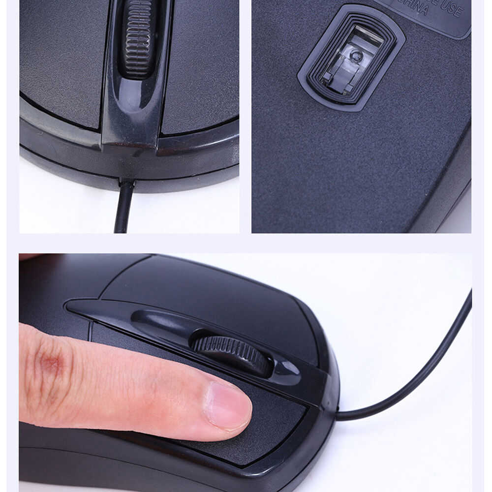 Ergonomic High-Precision USB 2.0 Wired Optical Mouse with Scroll Wheel