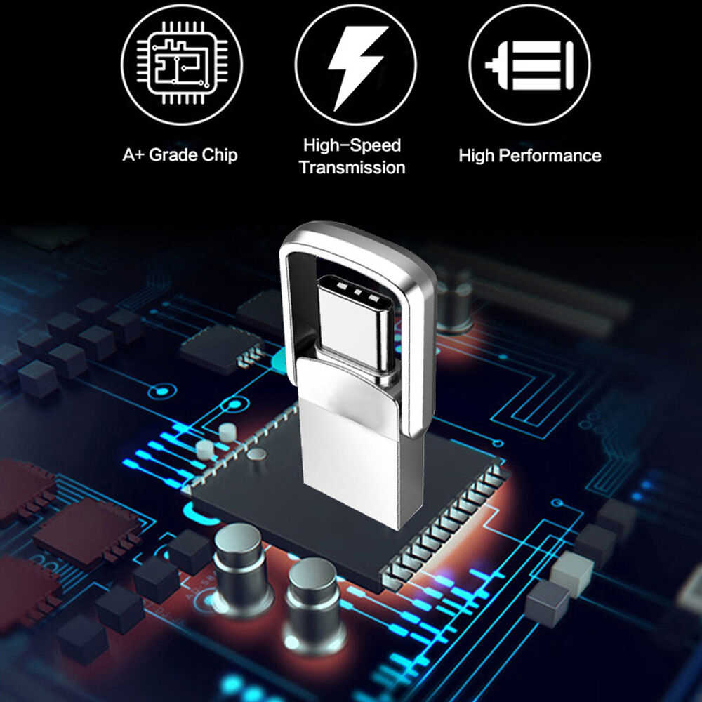 High-Capacity 1TB/2TB USB 3.0 Type-C Flash Drive for Speedy Data Transfer