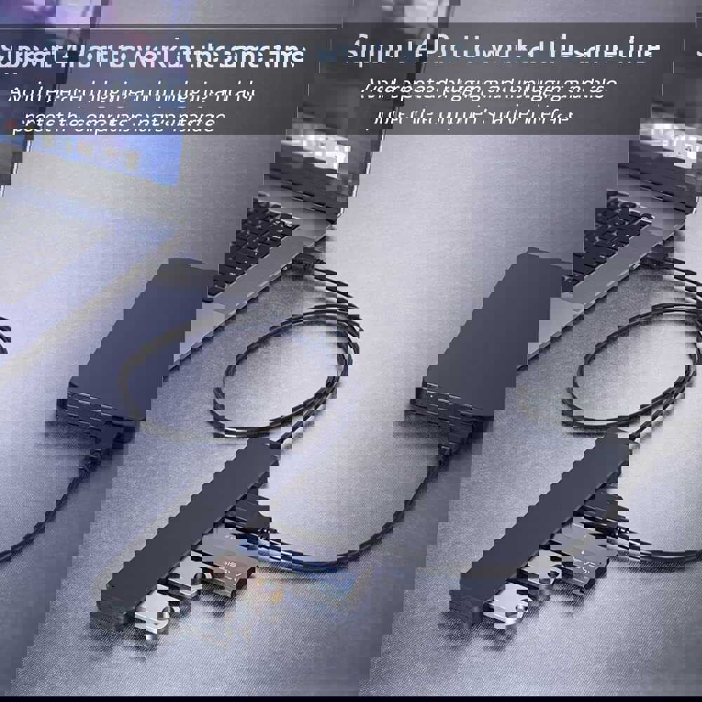 4-Port USB 3.0 Hub with Splitter and Expander for Enhanced Laptop Connectivity