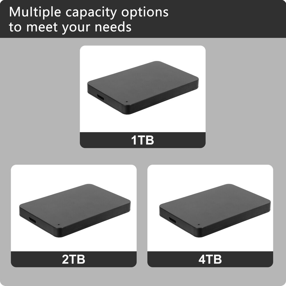 High-Capacity 1/2/4TB USB 3.0 Portable Hard Drives