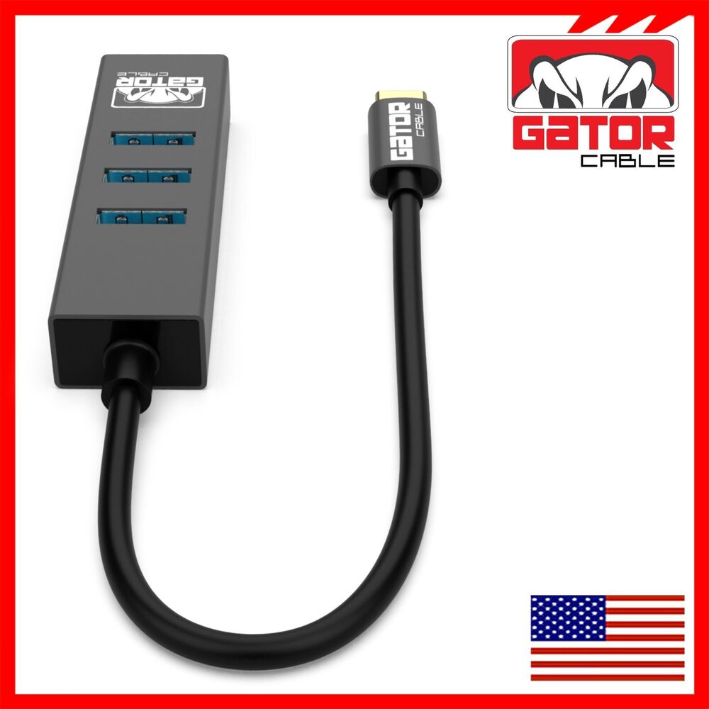 USB-C 3.1 Gigabit Ethernet Adapter with 3-Port HUB - High-Speed Connectivity