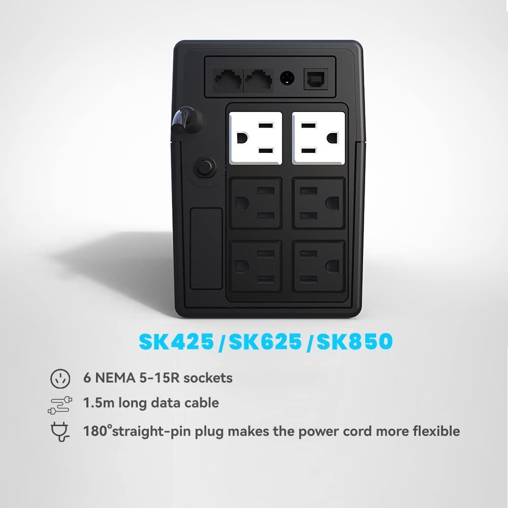 Reliable UPS Battery Backup and Surge Protector for Computer Power Supply