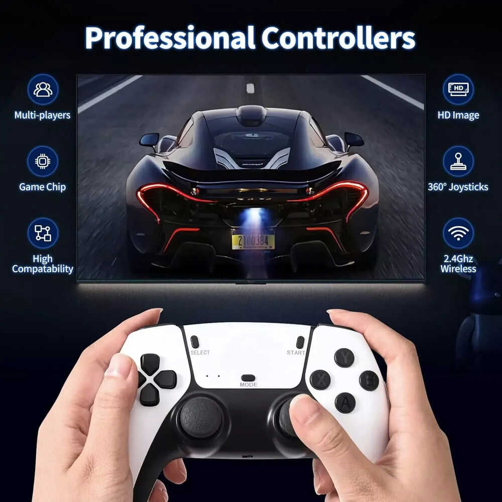 M15 4K 64G HDMI TV Video Game Stick with Gamepad and 2 Wireless Controllers