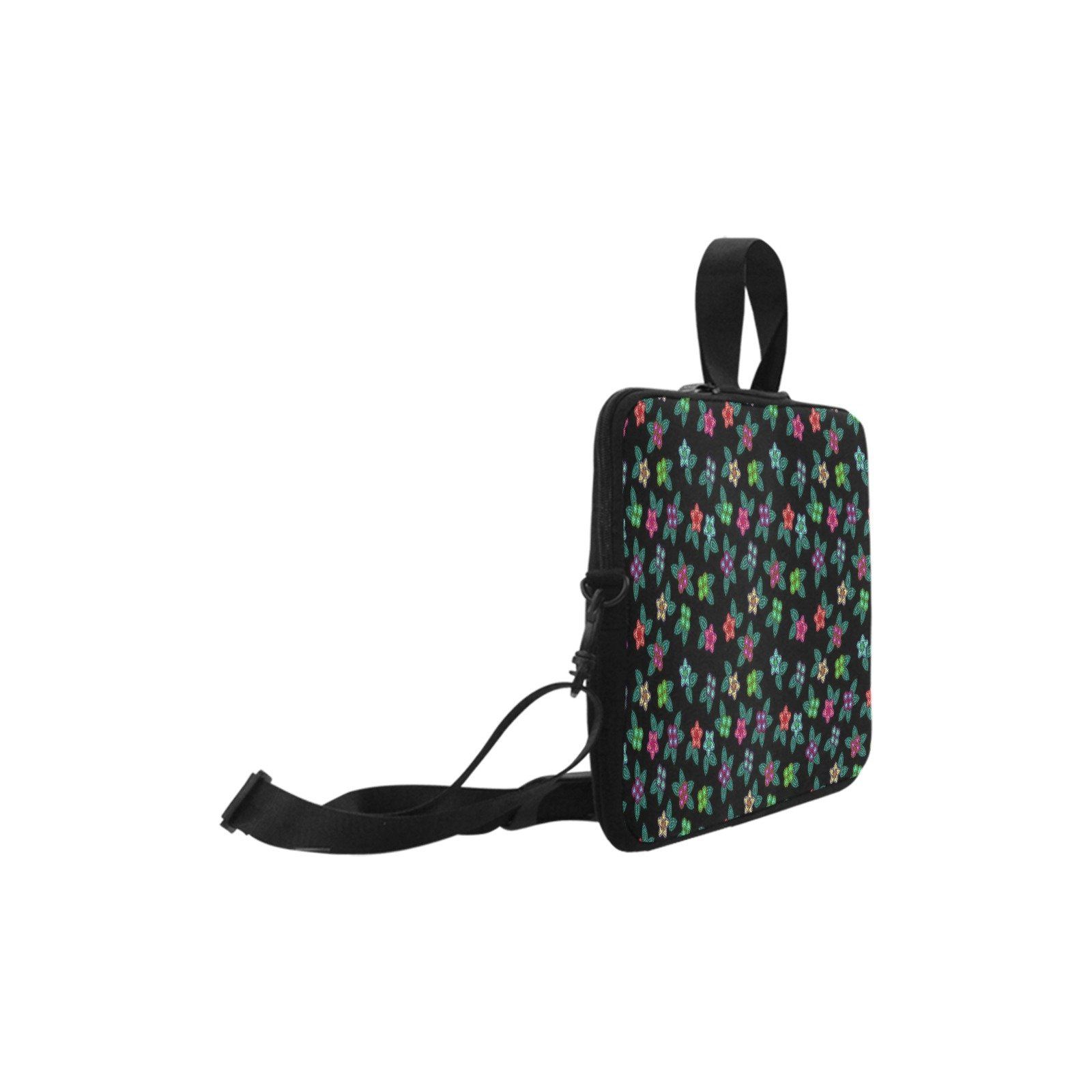 Berry Flowers Black Laptop Handbag