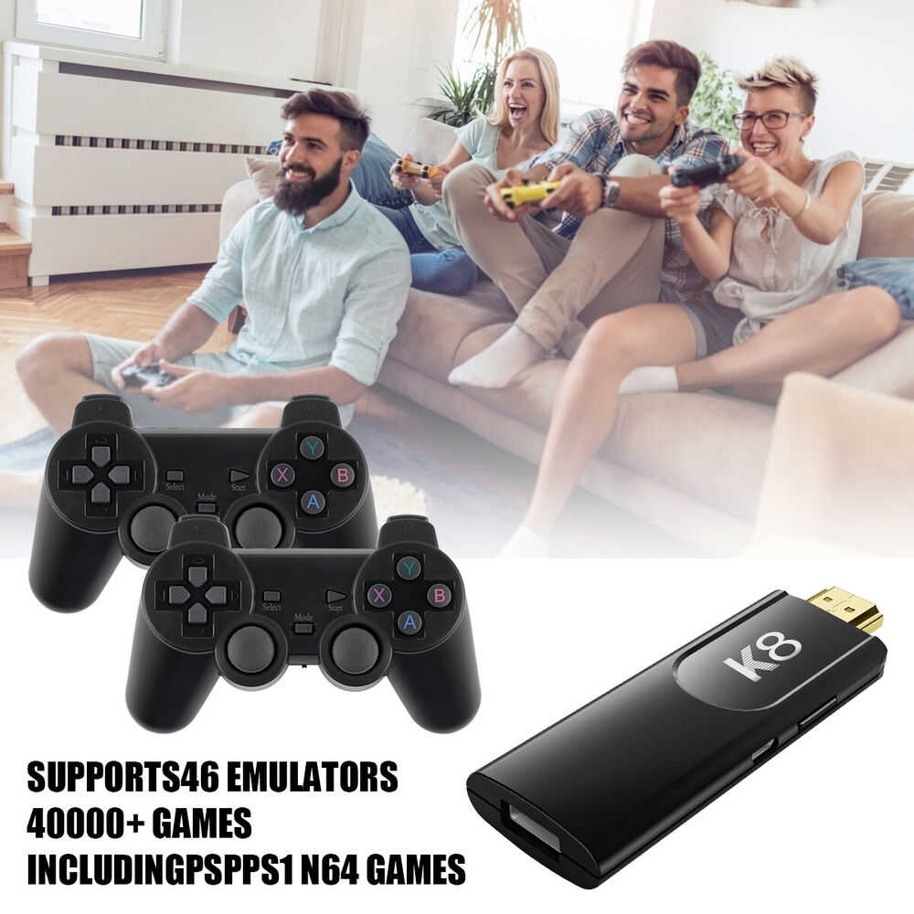 4K HDMI TV Game Stick Console with 64GB Storage and Wireless Gamepad