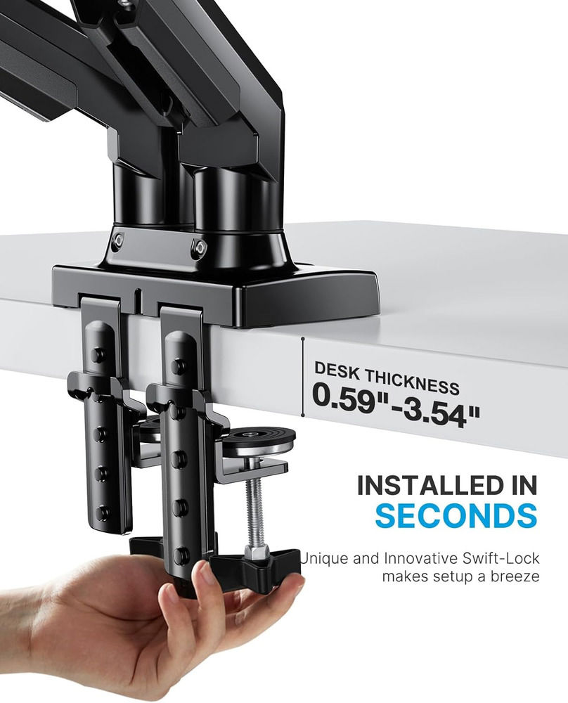 Full Adjustable Dual Monitor Stand with Swivel VESA Bracket