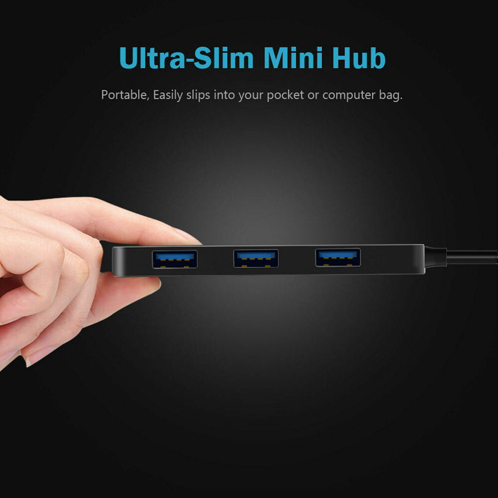 Ultra Slim USB Power Hub with 3 Port USB 3.0 and SD/TF Slot Adapter