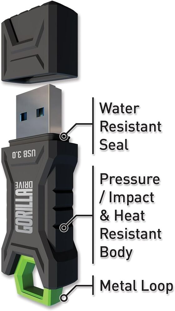GorillaDrive 3.0 Ruggedized 128GB USB Flash Drive