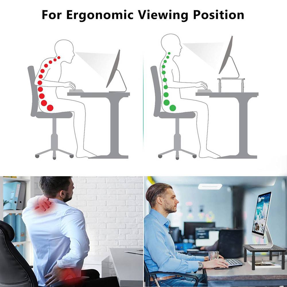 Adjustable Laptop Riser and Desk Monitor Stand