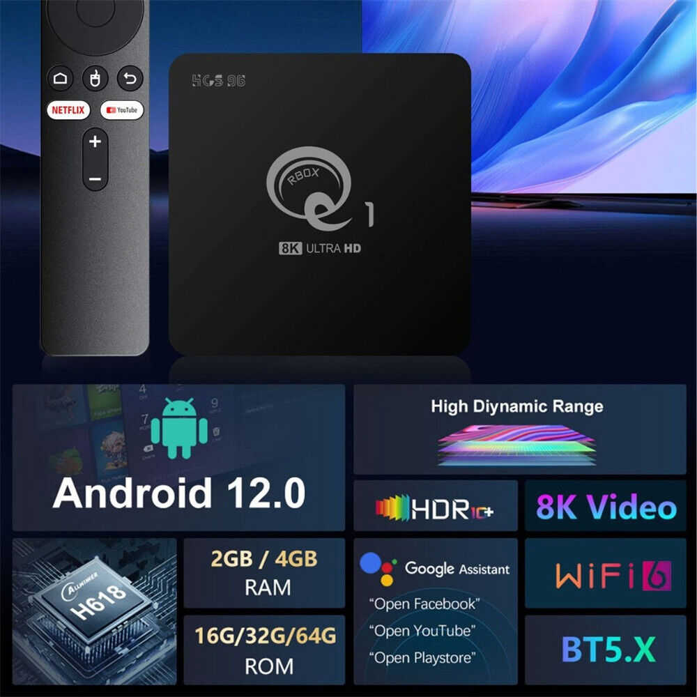 Android TV Box with 2.4G Voice Remote Control - H313 Home Network Player