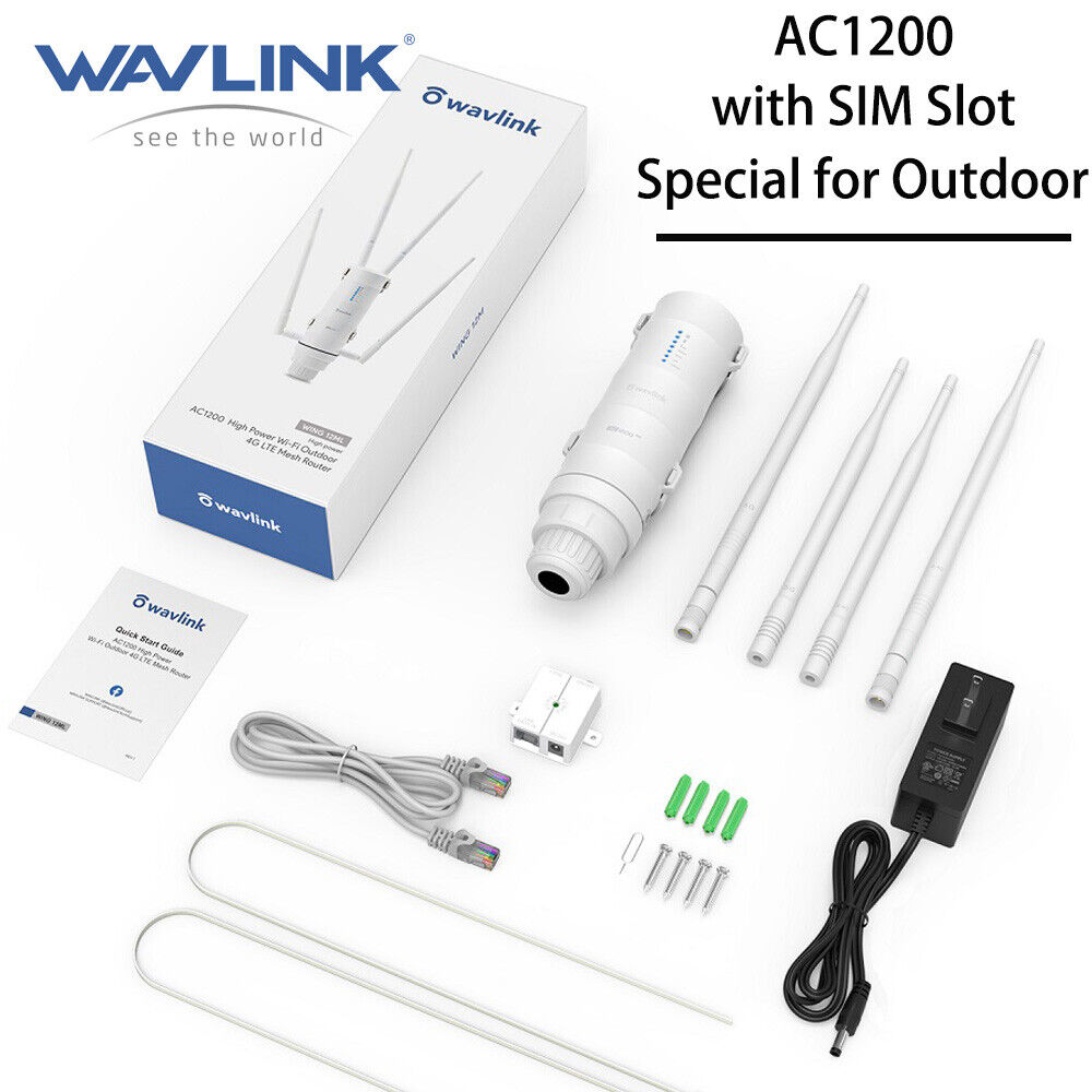 WAVLINK 4G LTE Outdoor WiFi Router with 1200Mbps Speed