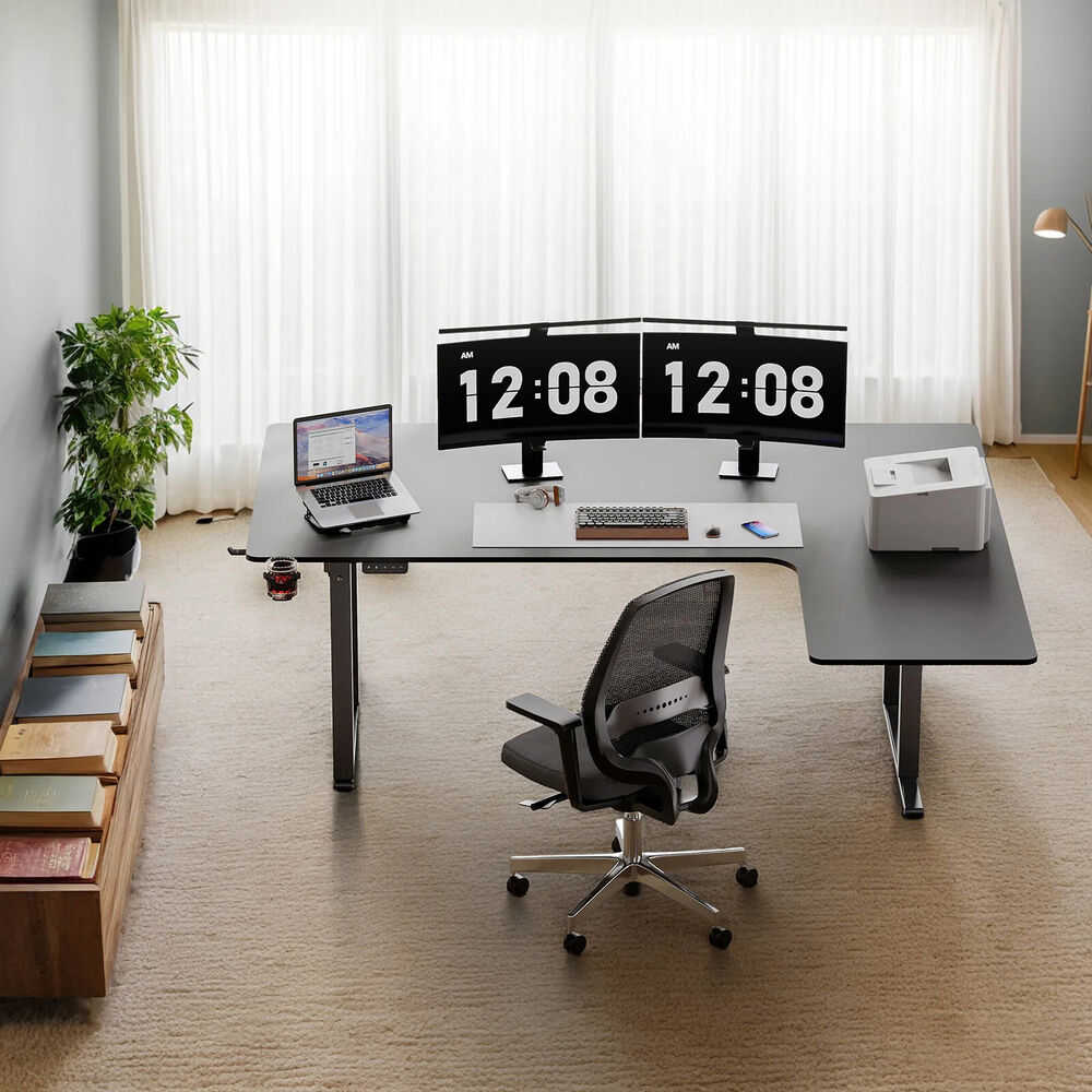 Adjustable Height Standing Desk with Spacious Office Area