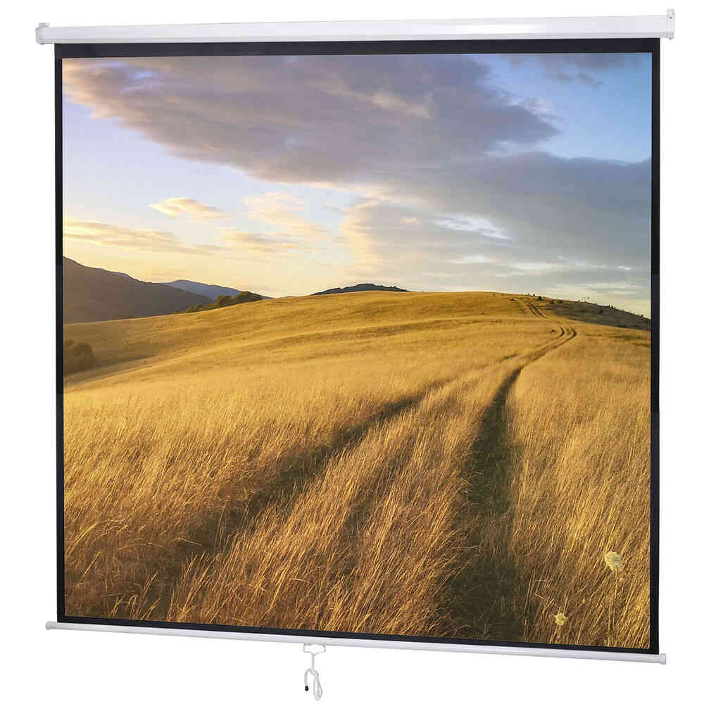 120 Inch Manual Pull Down HD Projector Screen in 1:1 Format
