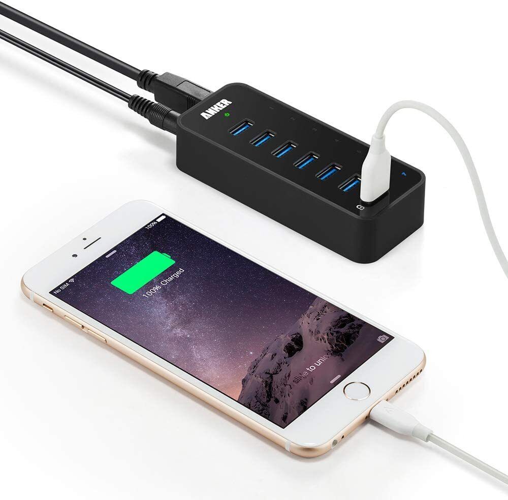 Anker 7-Port USB 3.0 Data Hub with Power Adapter