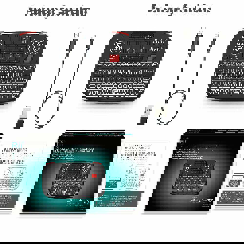 Rii i4 Bluetooth & 2.4GHz Backlit Portable Mini Keyboard