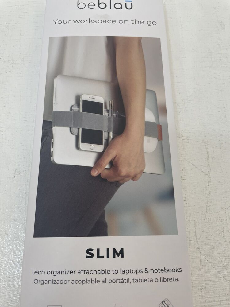 Beblau SLIM Gray Portable Tech Organizer for Laptop Notebook Desk