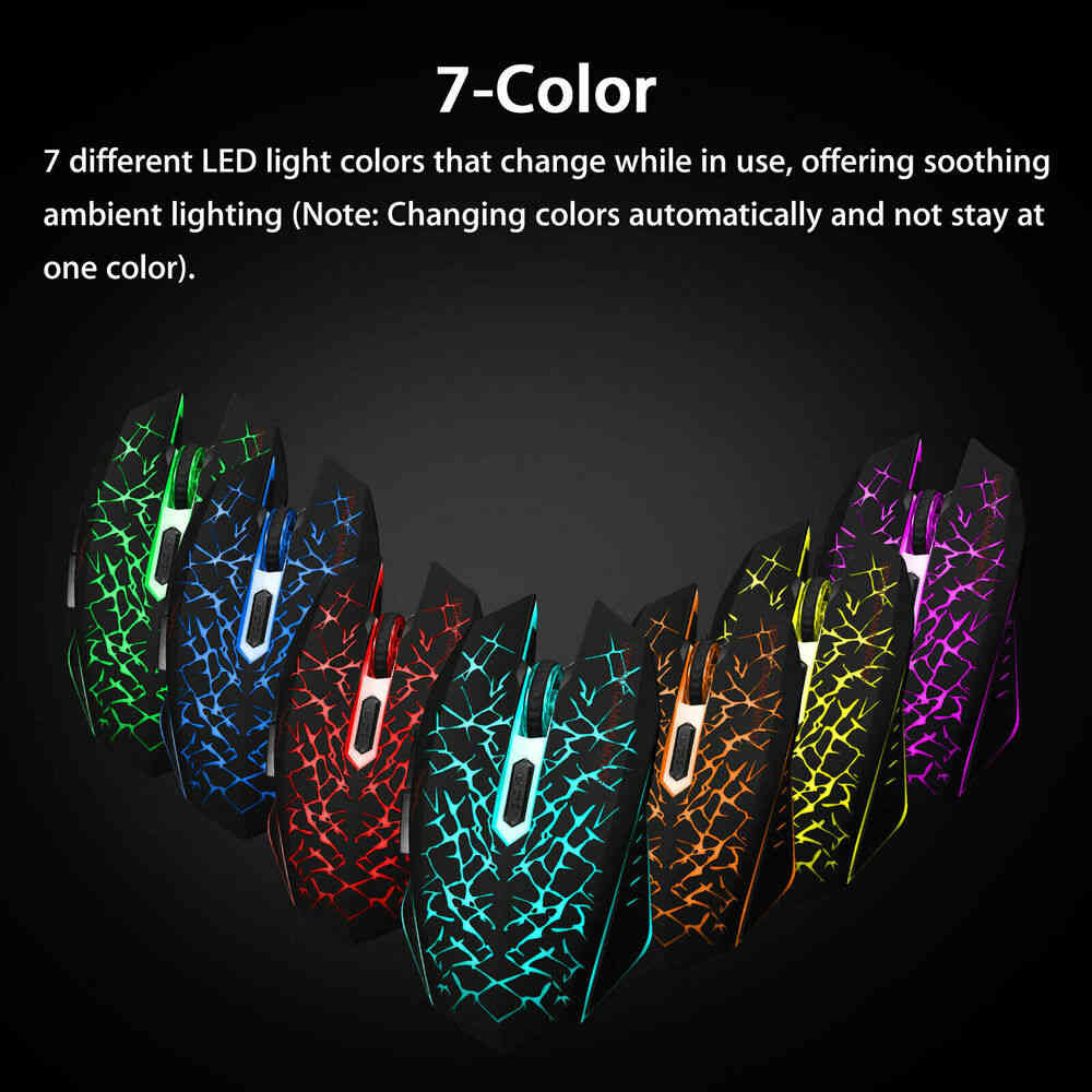 Rechargeable 7 Color LED Backlit Gaming Mouse