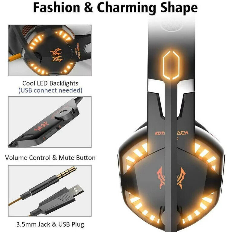 RGB Surround Sound Gaming Headset for PC, PS4, Xbox One