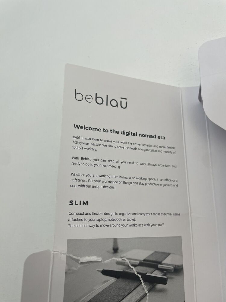Beblau SLIM Gray Portable Tech Organizer for Laptop Notebook Desk