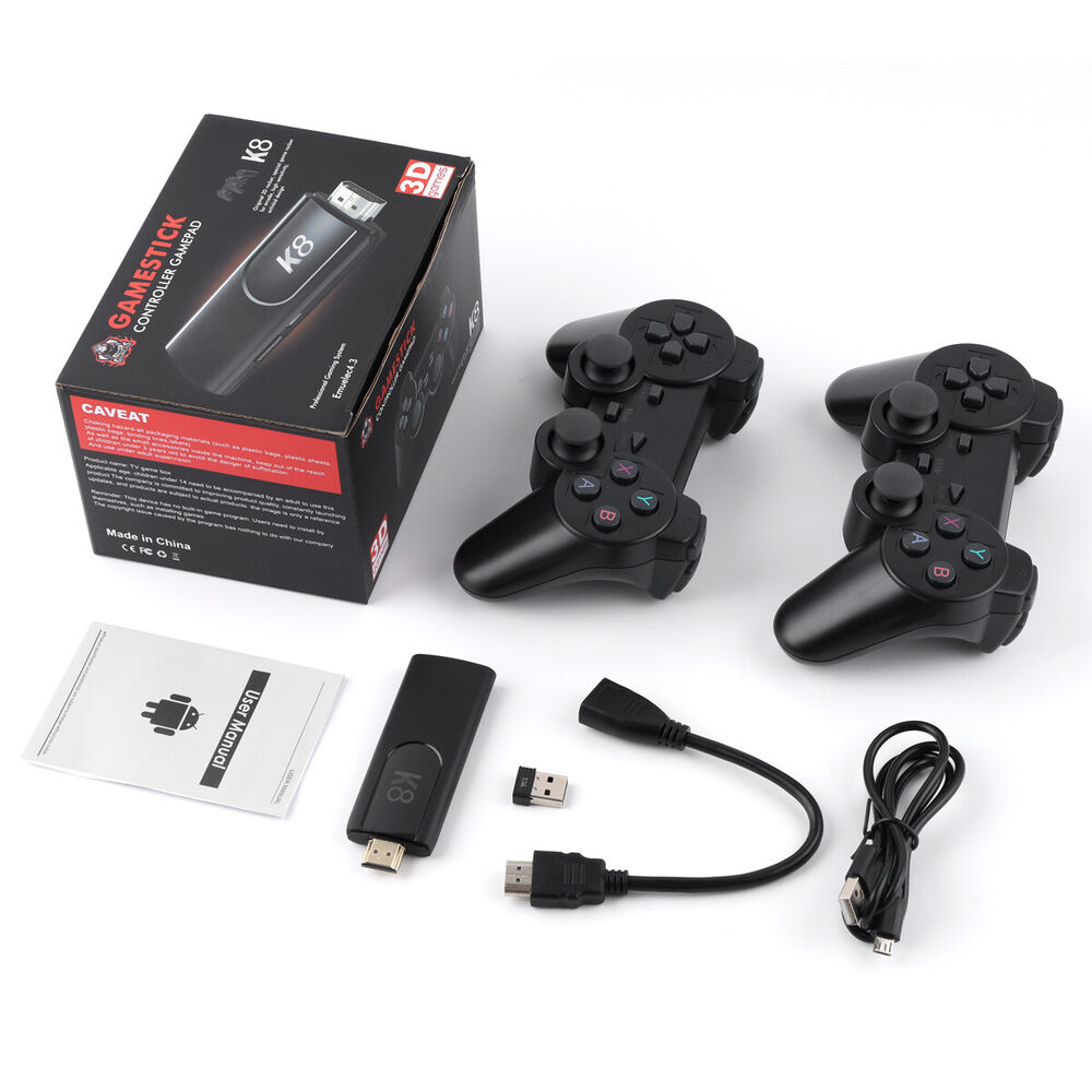 4K HDMI TV Game Stick Console with 64GB Storage and Wireless Gamepad