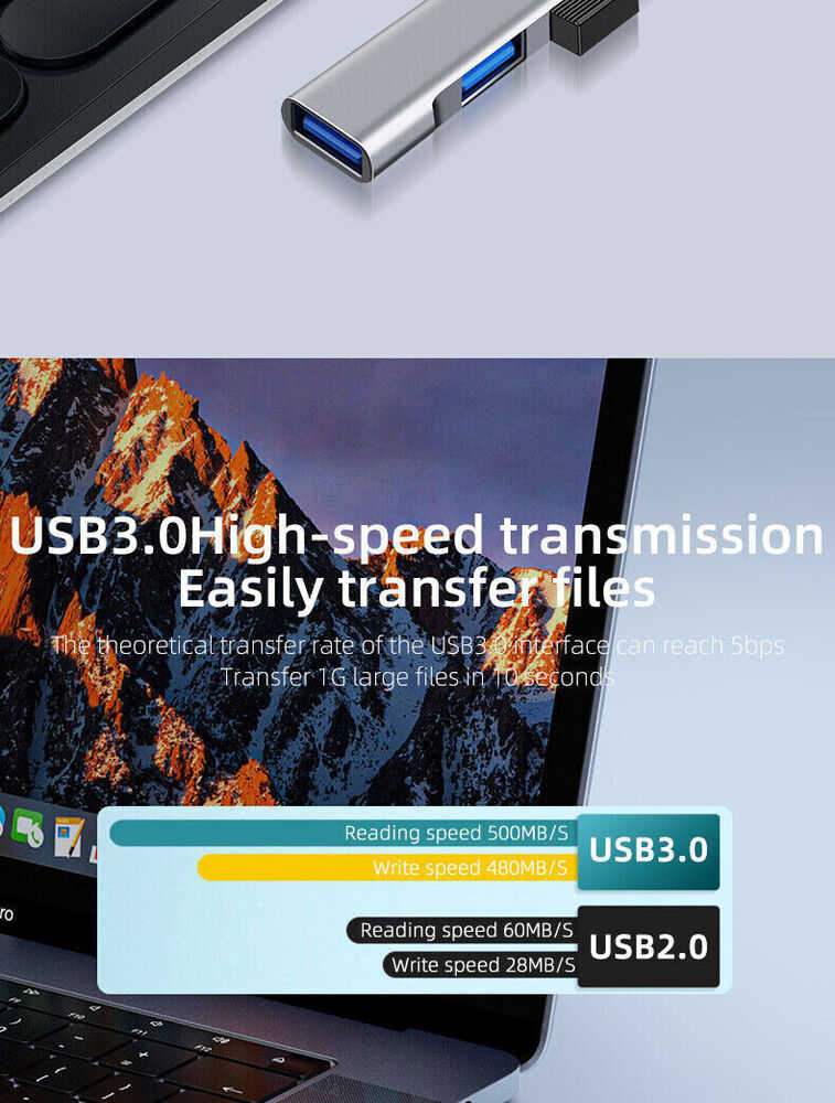 USB-C to USB 3.0 4 Port Hub Splitter