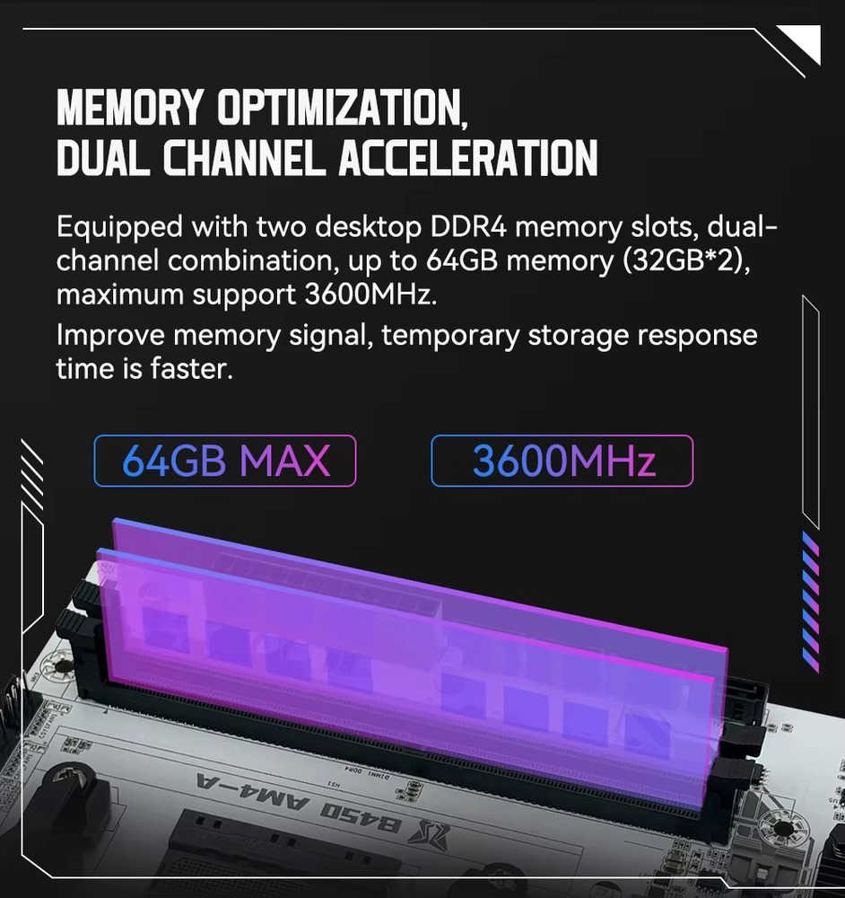 MACHINIST B450 AM4 Motherboard with Dual-channel DDR4 Memory Support
