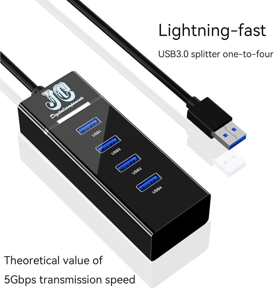 USB 2.0/3.0 Hub with Long Cable for Enhanced Connectivity