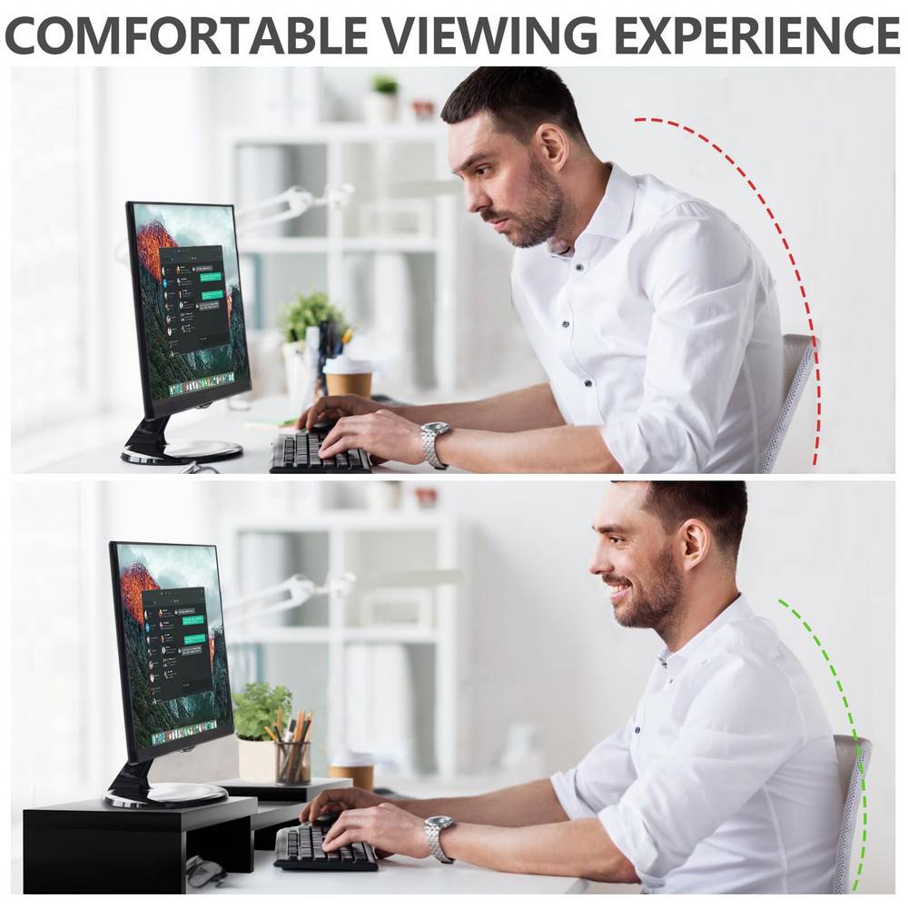 TAVR Dual Monitor Stand Riser - Office Desktop Organizer for 2 Monitors