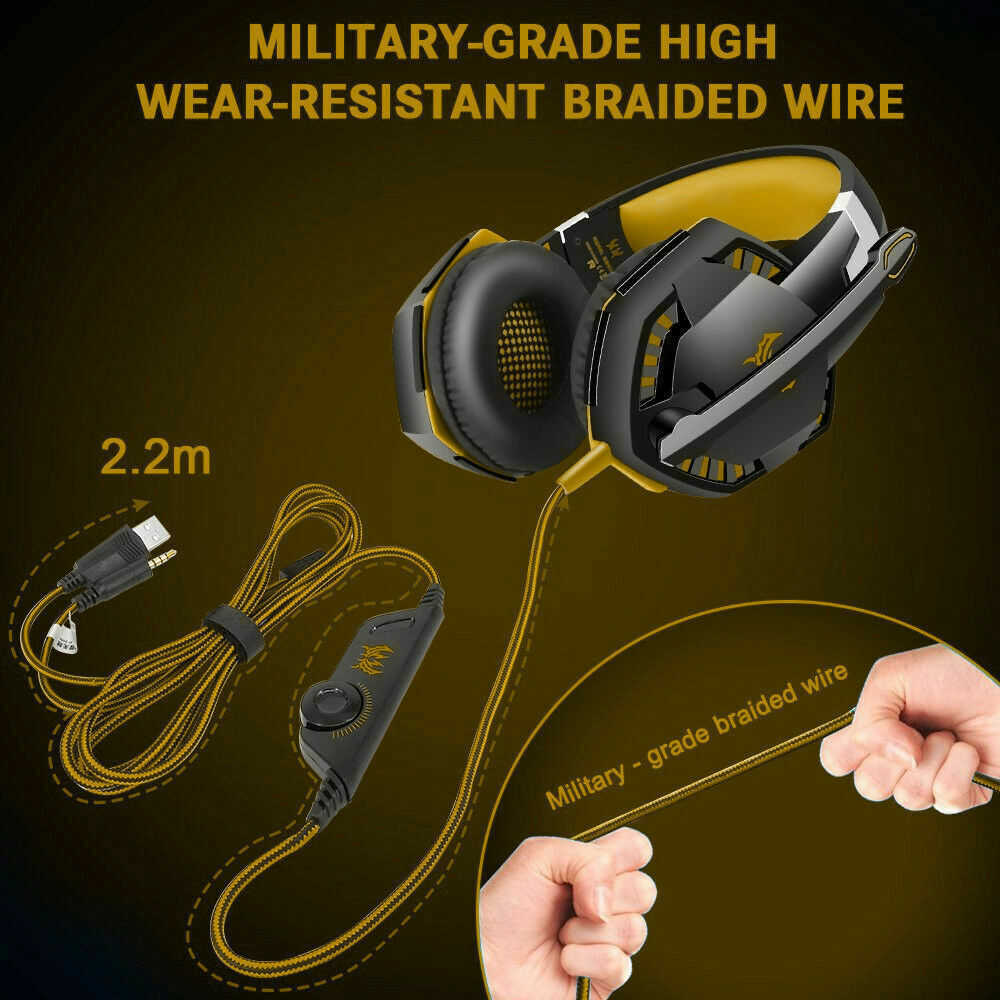 RGB Surround Sound Gaming Headset for PC, PS4, Xbox One