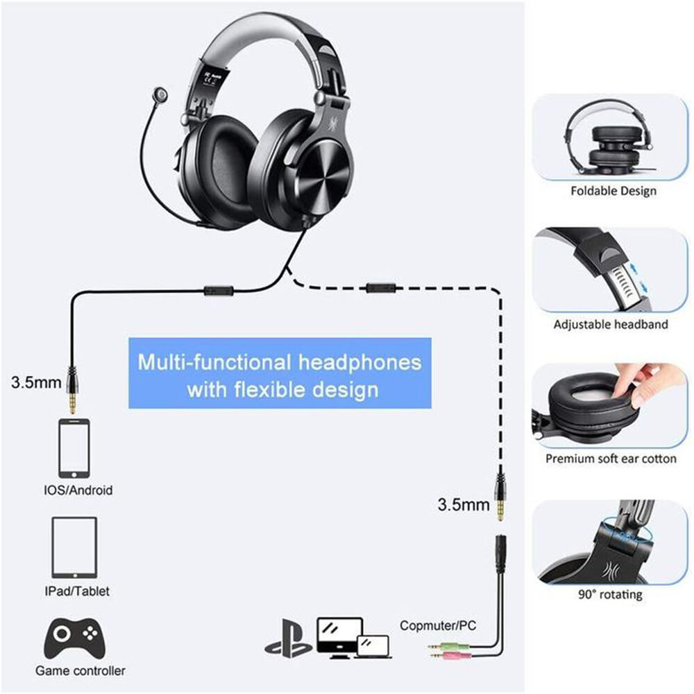 OneOdio A71D Gaming Headset with Detachable Microphone