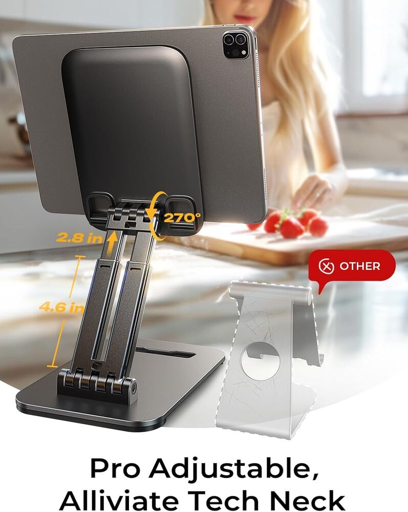 Portable Foldable Tablet Stand for iPad and Office Desk Use