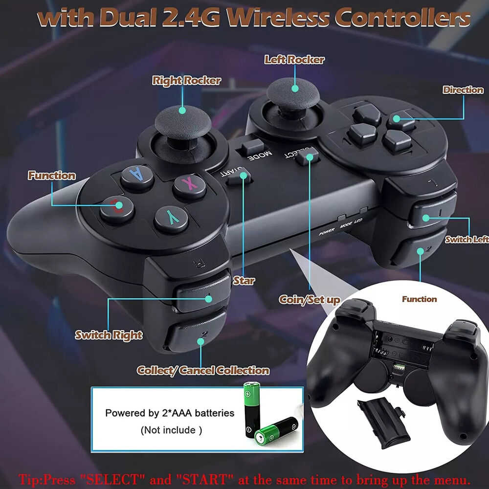 4K HDMI TV Game Stick with 64GB Storage and Wireless Gamepad