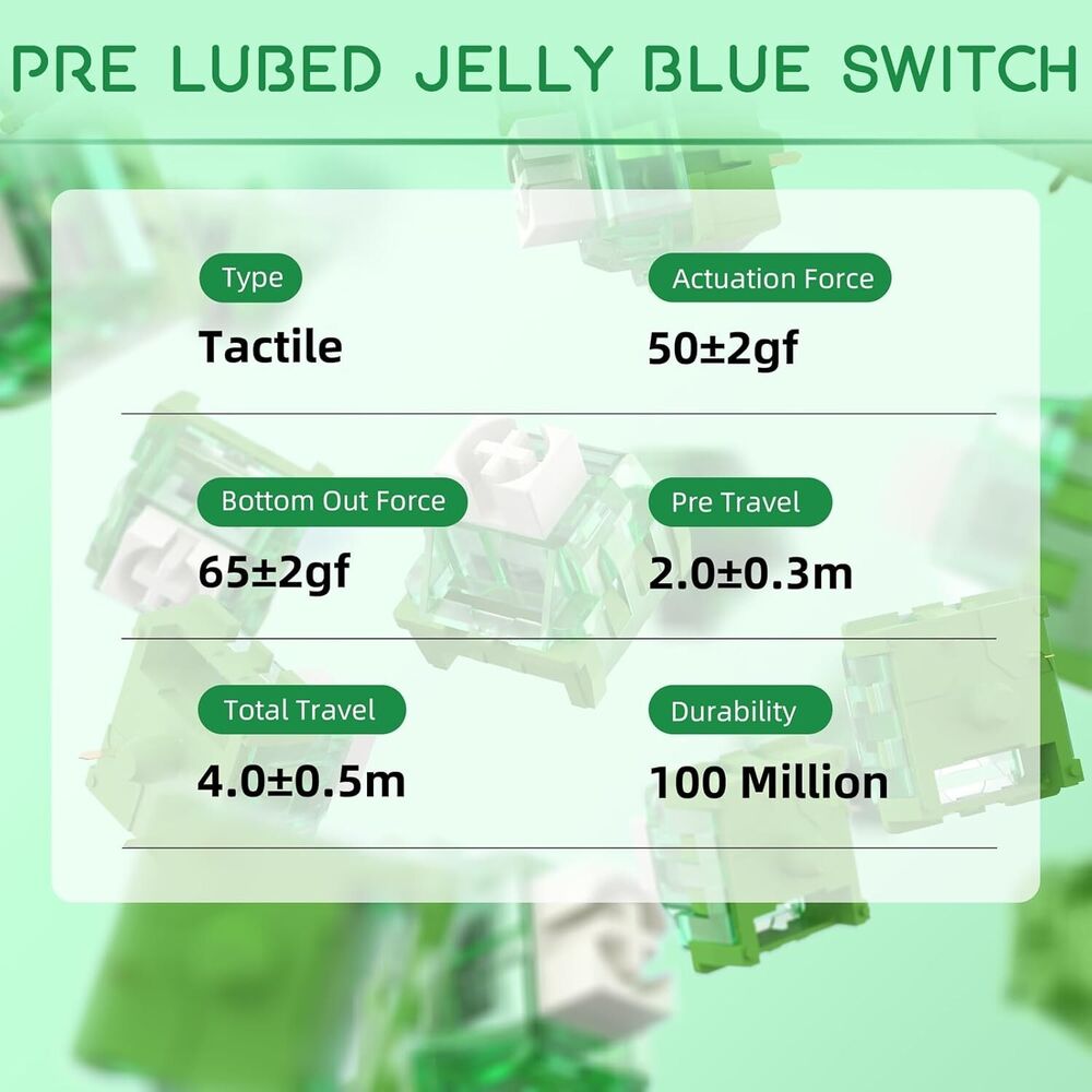 MAMBA SNAKE Jelly Switches for Mechanical Keyboard DIY, 50gf Tactile Keyswitch