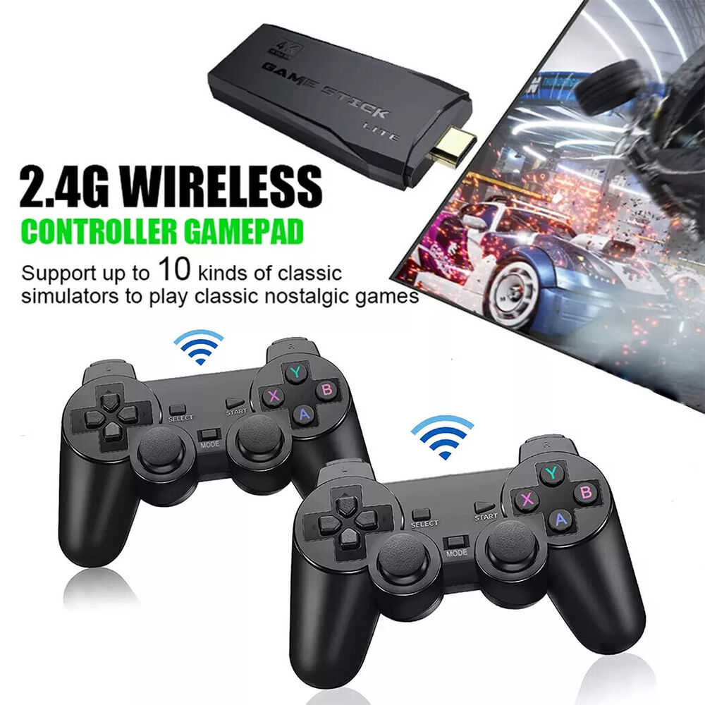 4K HDMI TV Game Stick with 64GB Storage and Wireless Gamepad