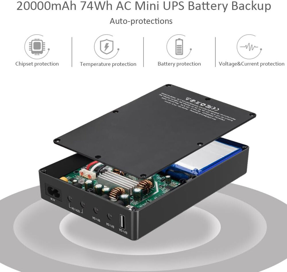 Shanqiu Mini UPS Battery Backup for Router and Modem