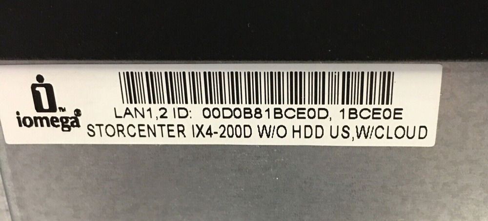 Iomega Storcenter IX4-200D 4TB Network Attached Storage Cloud Edition NAS