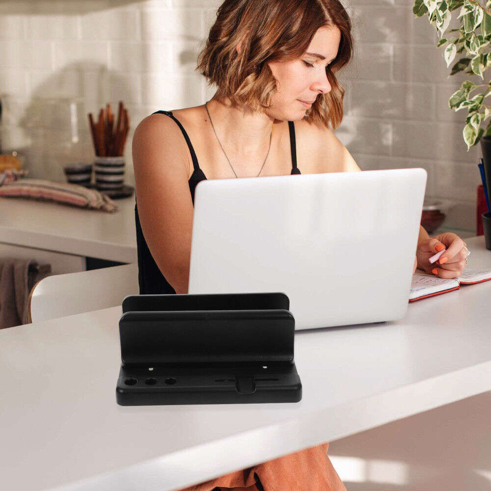 Elegant Vertical Laptop Stand for Women's Workspace