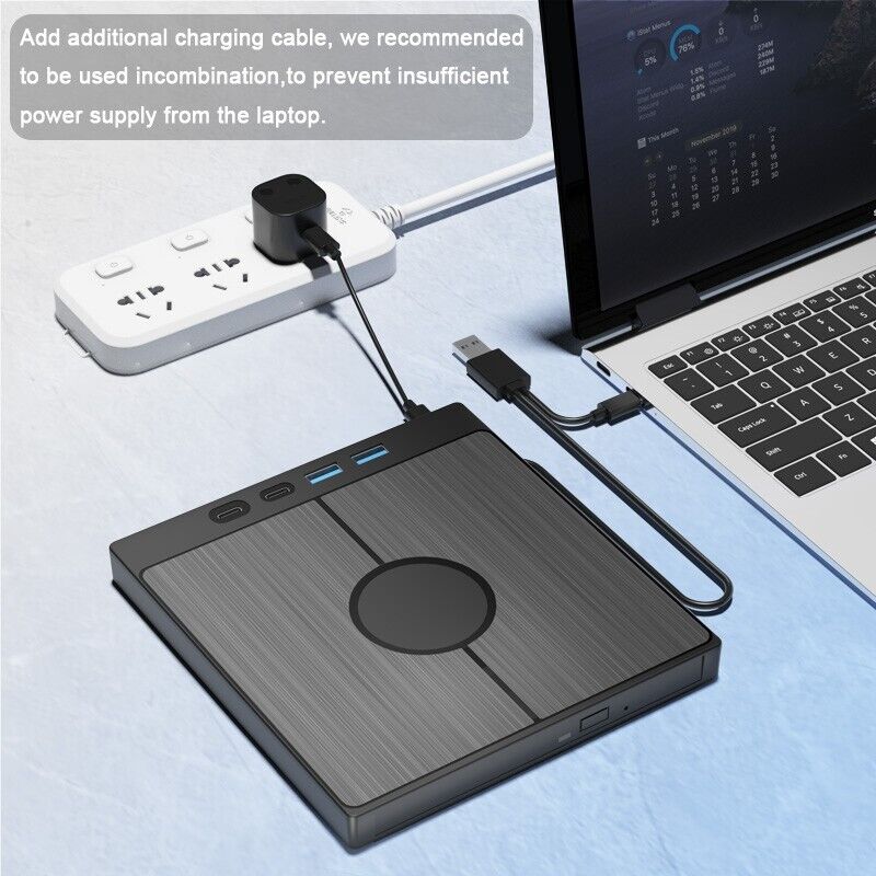 7-in-1 External Blu-ray Drive USB 3.0 BD/CD/DVD-RW Player Burner
