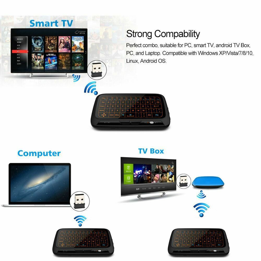 2.4G Backlit Keyboard with Air Mouse Remote for Android Smart TV Box