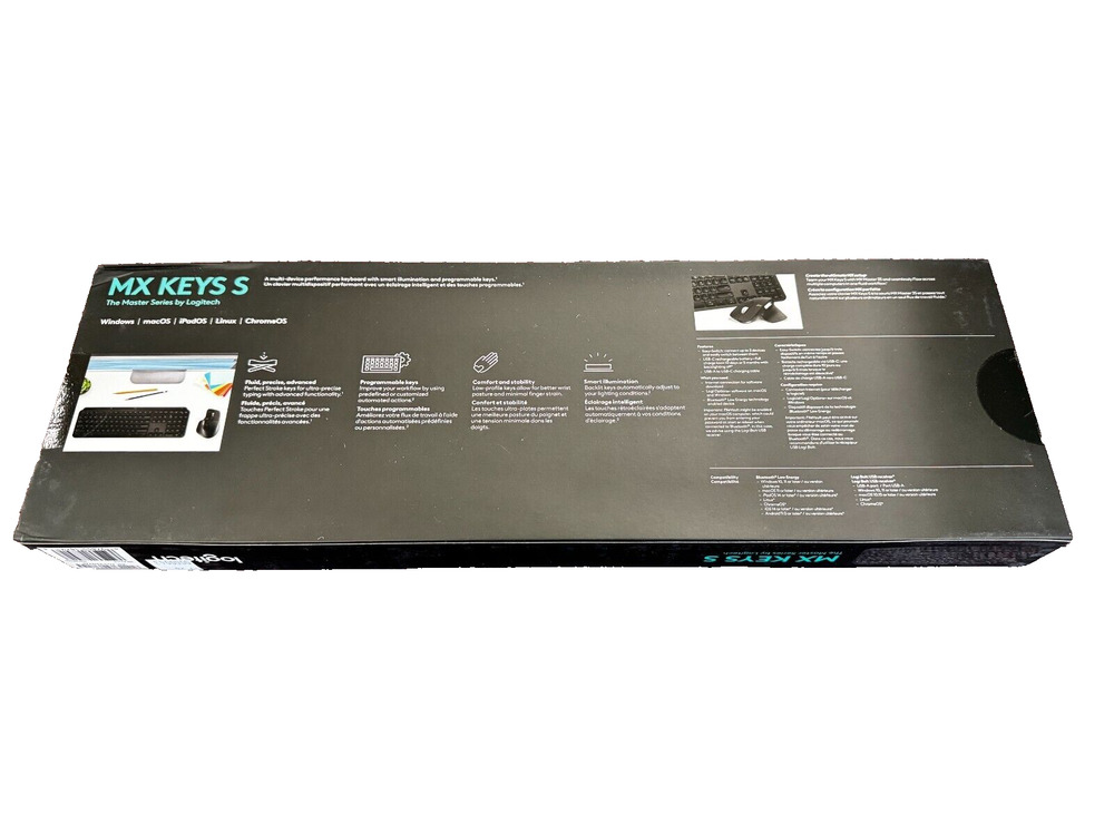Logitech MX Keys S Full-Size Bluetooth Wireless Keyboard - Black