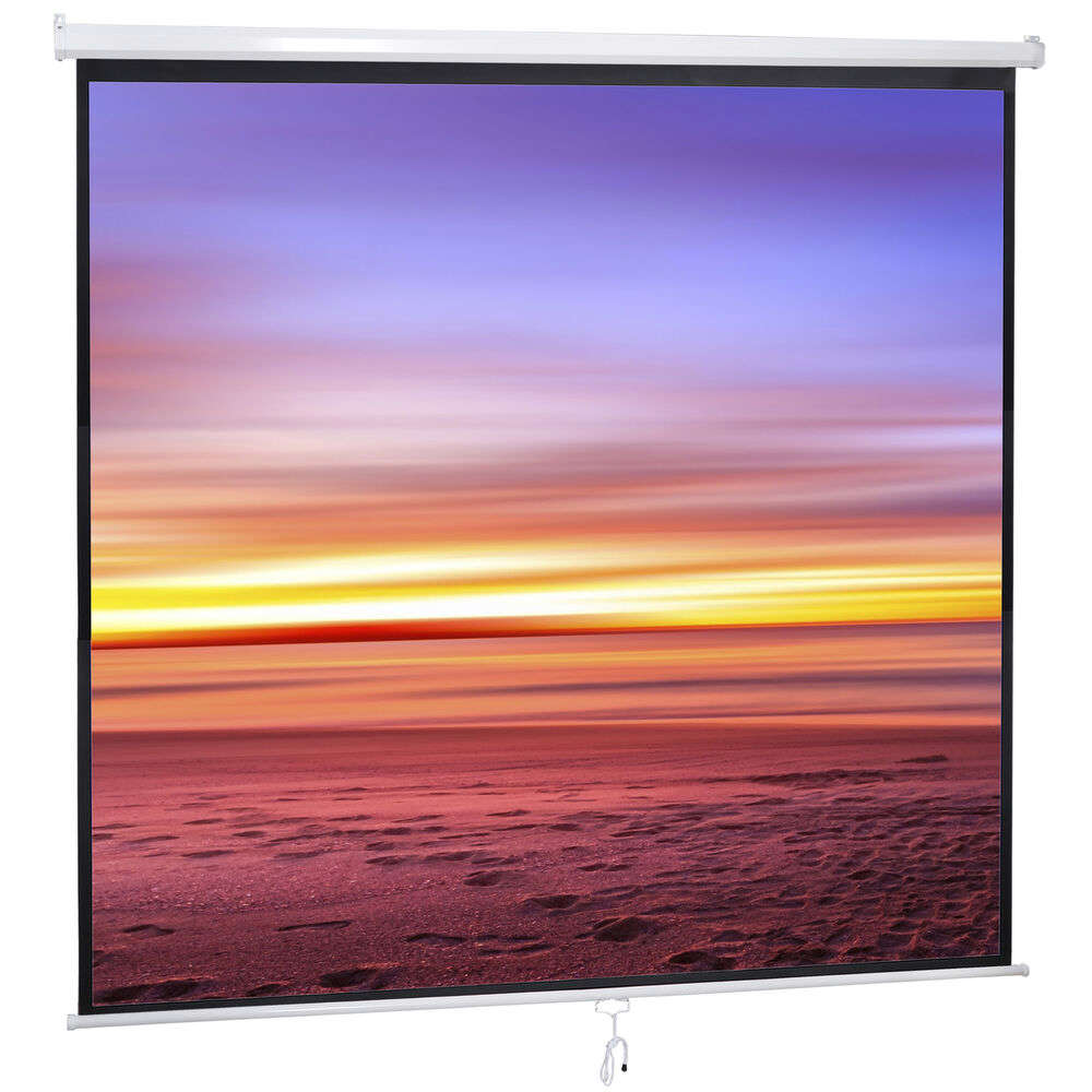 120 Inch Manual Pull Down HD Projector Screen in 1:1 Format