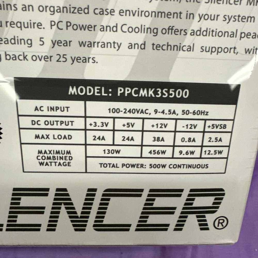 Silencer MK III 500W Modular Power Supply - PC Power & Cooling