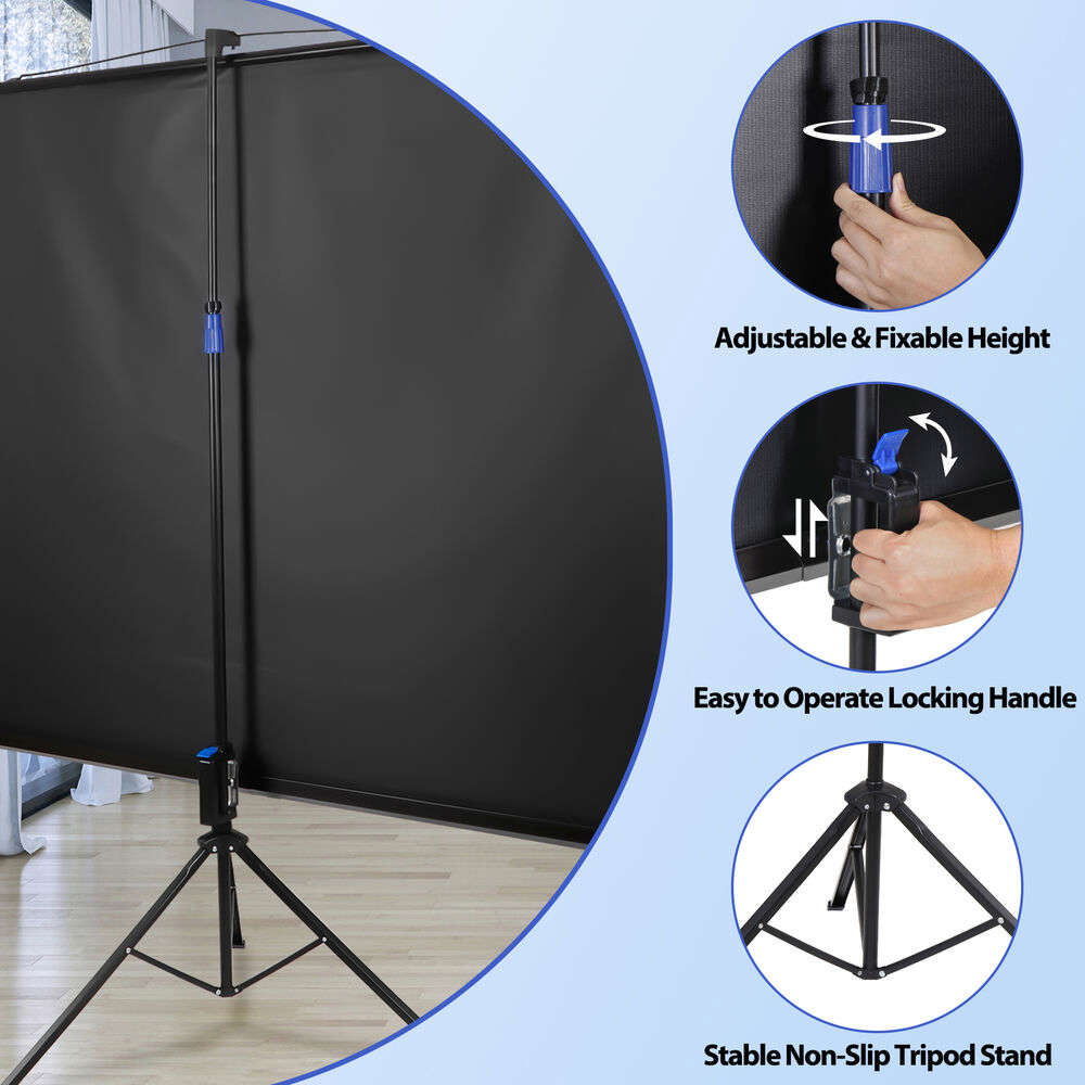 84 Inch 16:9 HD 4K Movie Projection Screen with Stand for Home Theater