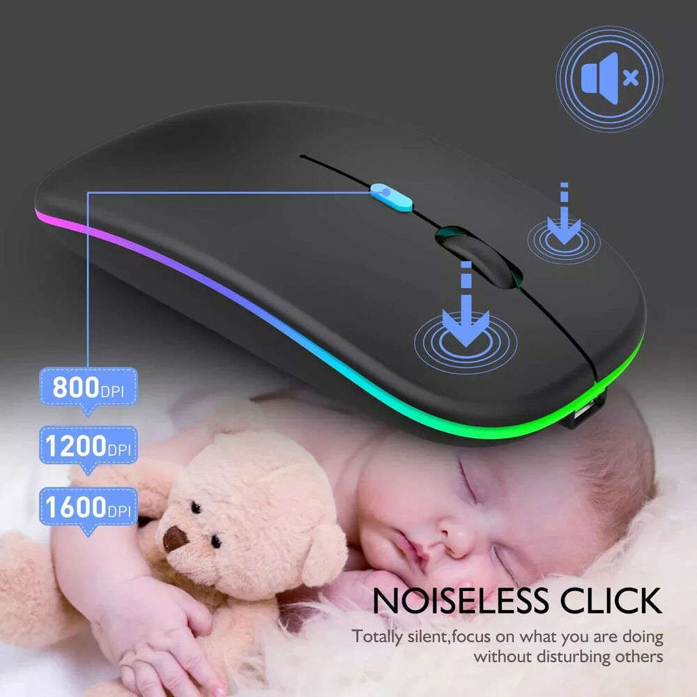Rechargeable RGB LED Wireless Silent Optical Mouse