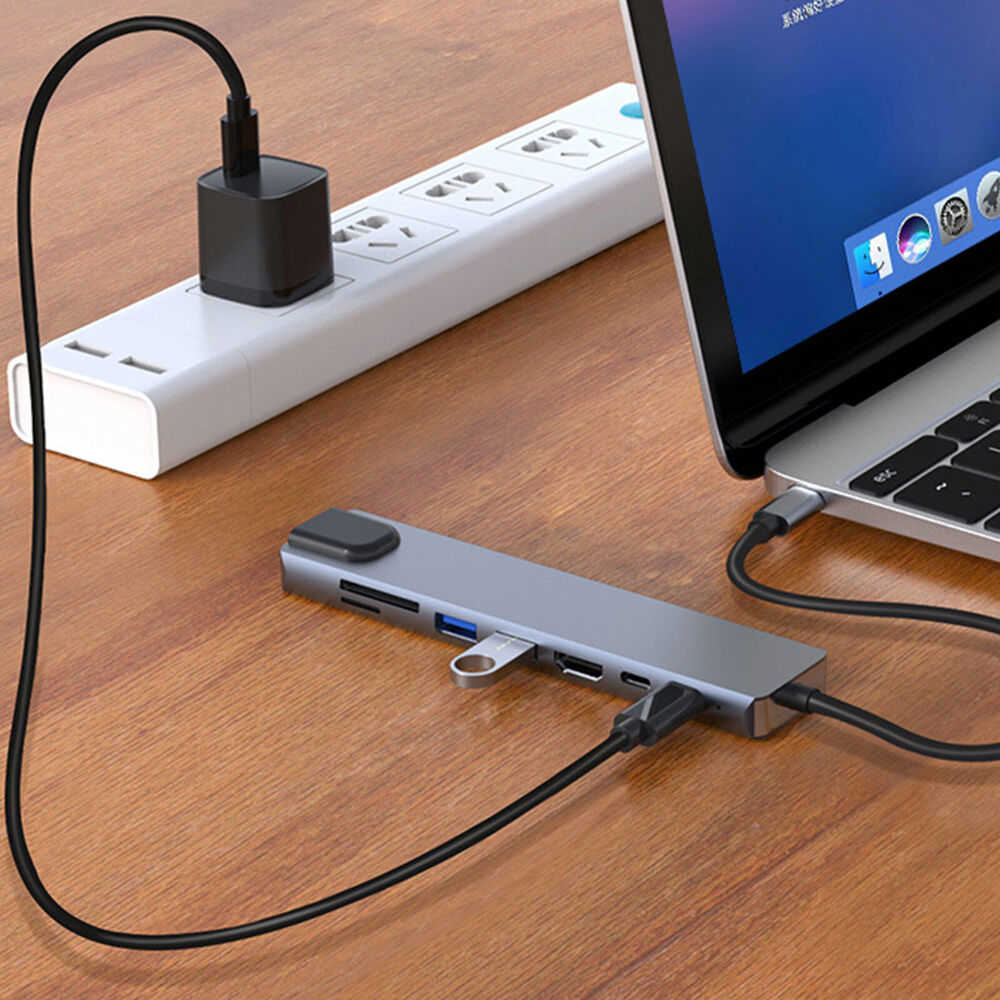 8 in 1 USB-C Hub Adapter for iPhone, MacBook Pro/Air