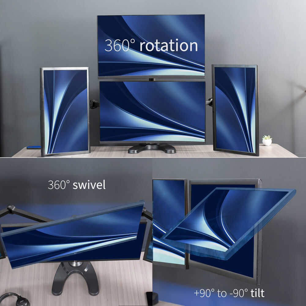 VIVO Steel Adjustable 3+1 Quad Monitor Stand